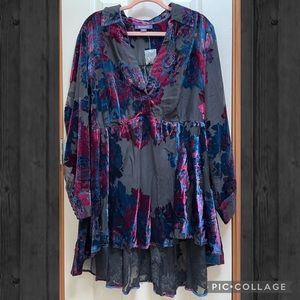 Velvet Burnout Fit and Flare Tunic - NWOT size 24W